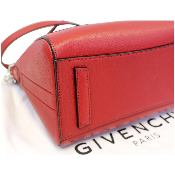 GIVENCHY Mini Antigona Goatskin Leather Shoulder Bag Red