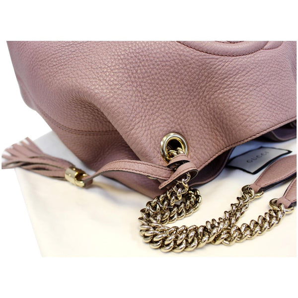 GUCCI Soho Pebbled Leather Chain Shoulder Bag