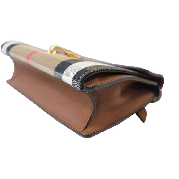 BURBERRY Small Macken House Check Crossbody Bag Tan