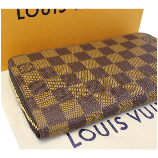 LOUIS VUITTON Zippy Damier Ebene Long Wallet Brown