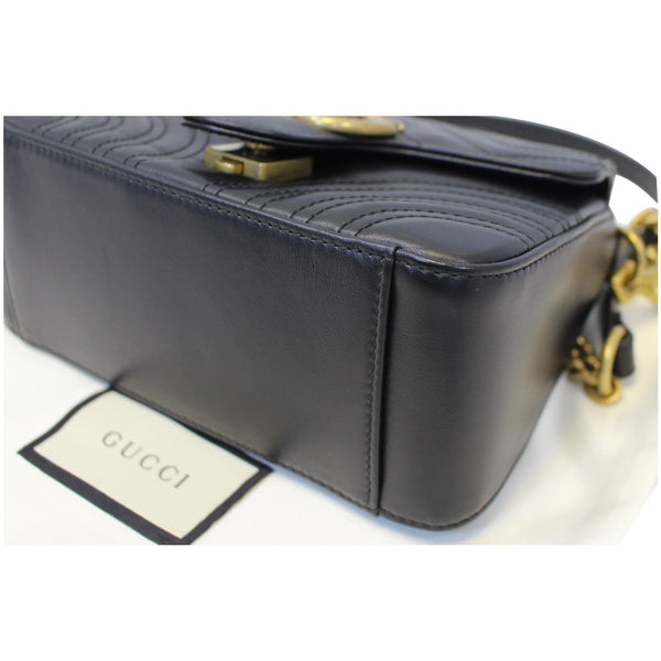 GUCCI GG Marmont Mini Leather Top Handle Shoulder Bag Black 547260