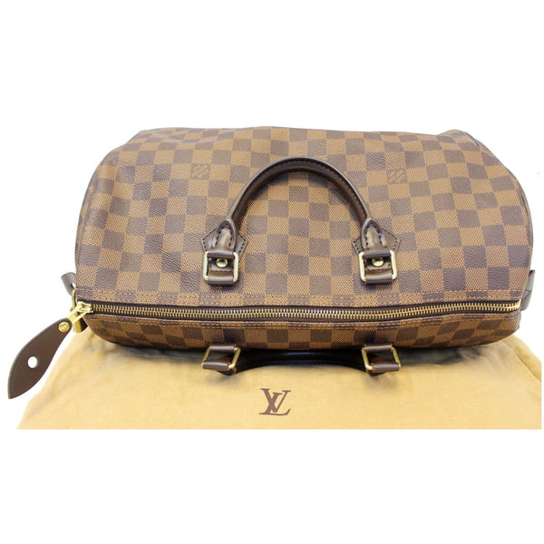 LOUIS VUITTON Speedy 30 Damier Ebene Satchel Bag Brown-US