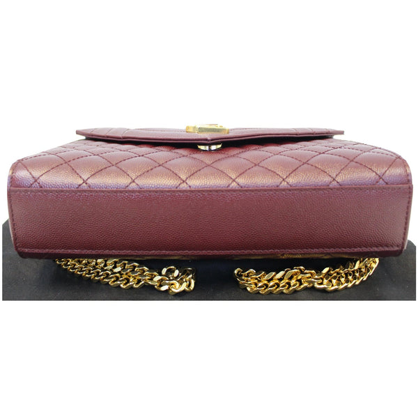 YVES SAINT LAURENT Envelope Medium Chain Shoulder Bag Burgundy