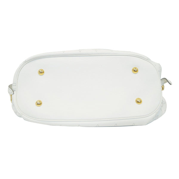 LOUIS VUITTON Mahina L Monogram Leather Shoulder Bag White