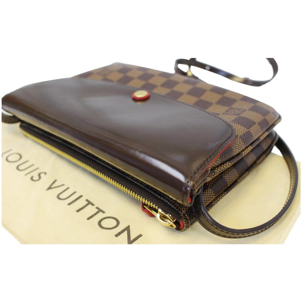 LOUIS VUITTON Twice Pochette Damier Ebene Crossbody Bag Brown