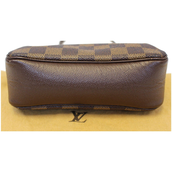 Bottom View Lv Damier Ebene Truth Makeup Pouch Bag Brown