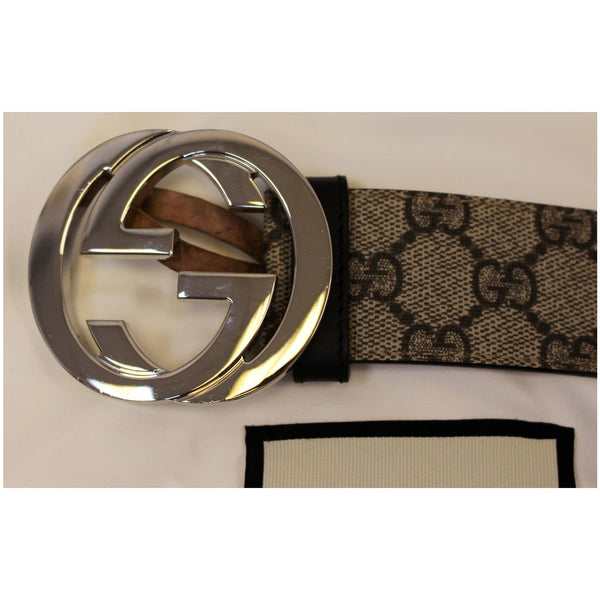 GUCCI GG Supreme GG Buckle Belt Beige 411924-US