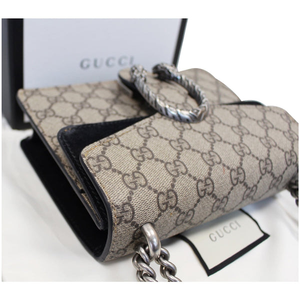 GUCCI Dionysus Mini GG Supreme Canvas Crossbody Bag Beige