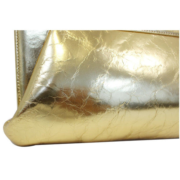 CHANEL Tweed We Need Metallic Lambskin Leather Clutch Gold-US