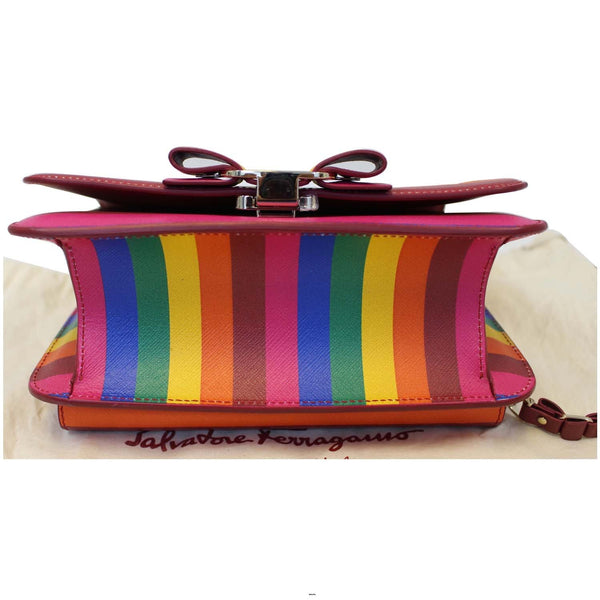 SALVATORE FERRAGAMO Vara Rainbow Leather Crossbody Bag-US