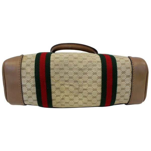 GUCCI Boston Doctor GG Canvas Satchel Handbag Brown