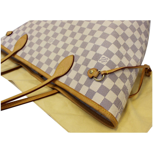 Louis Vuitton Neverfull MM Damier Azur White Bag - corner view