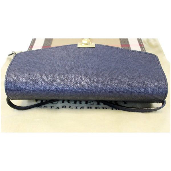 Burberry Small Vintage Check/Leather Crossbody Bag Dark Blue-US