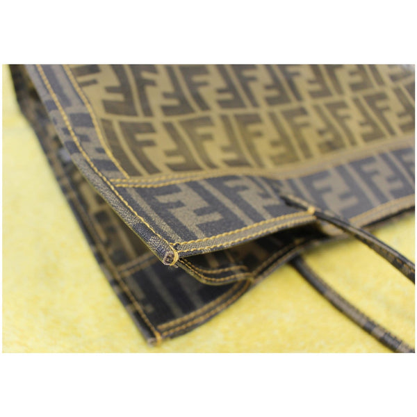 FENDI Tobacco Zucca Print Mesh Fabric Tote Bag Brown