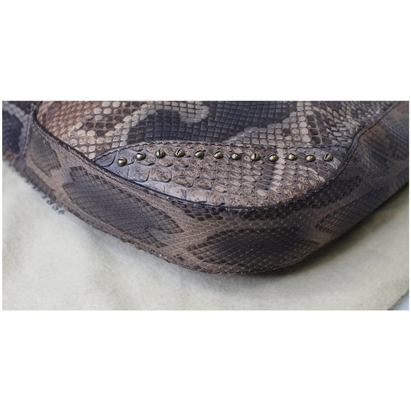 BURBERRY Large Python Leather Tote Shoulder Bag Brown