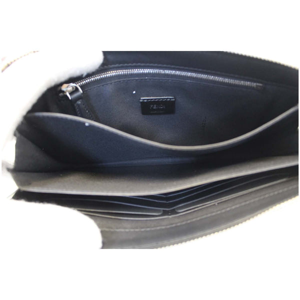 Fendi Clutch Bag Bugs Metal Slim Black For Women - pockets