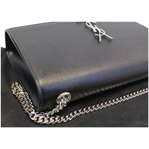 YVES SAINT LAURENT Kate Large Grain De Poudre Leather Shoulder Bag Black