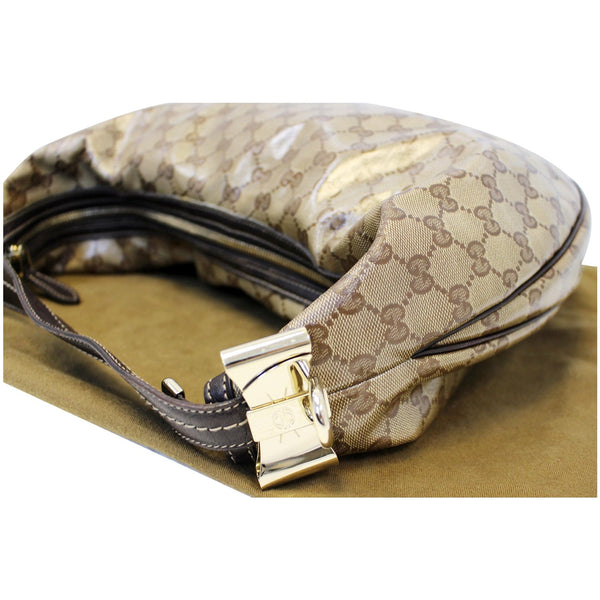 Gucci GG Crystal Duchessa Hobo Bag Beige - left view