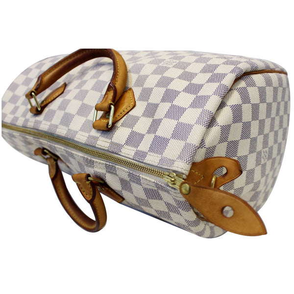LOUIS VUITTON Speedy 30 Damier Azur Satchel Bag White
