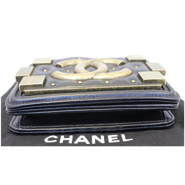 CHANEL Boy Brick Flap Black Leather Shoulder Bag-US