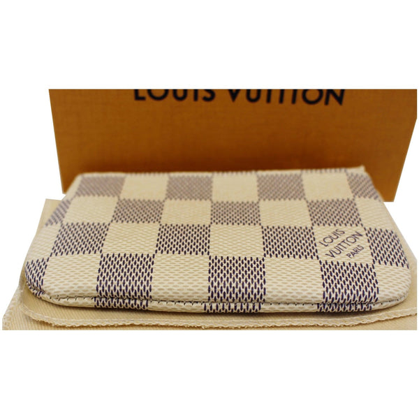 LOUIS VUITTON Key Coin Pouch Damier Azur White