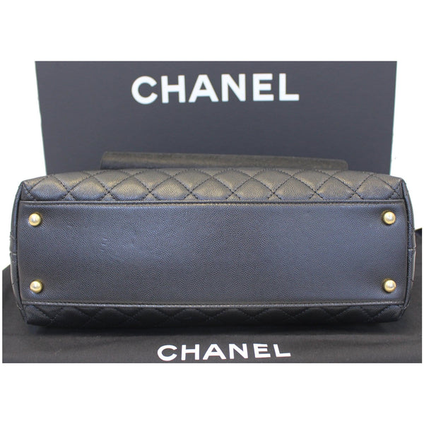 CHANEL Medium Coco Handle Caviar Leather Shoulder Bag Black