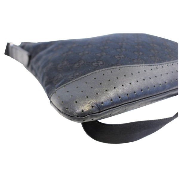 GUCCI Monogram Medium Perforated Messenger Crossbody Bag Black-US