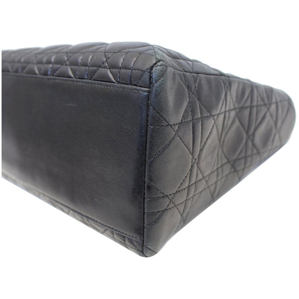 CHRISTIAN DIOR Mini Lady Dior Lambskin Cannage Satchel Bag Black-US