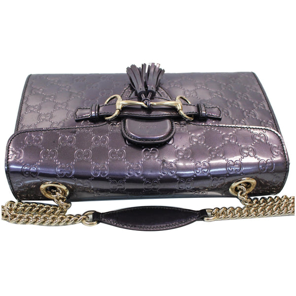 GUCCI Emily Guccissima Chain Shoulder Bag Plum 295402