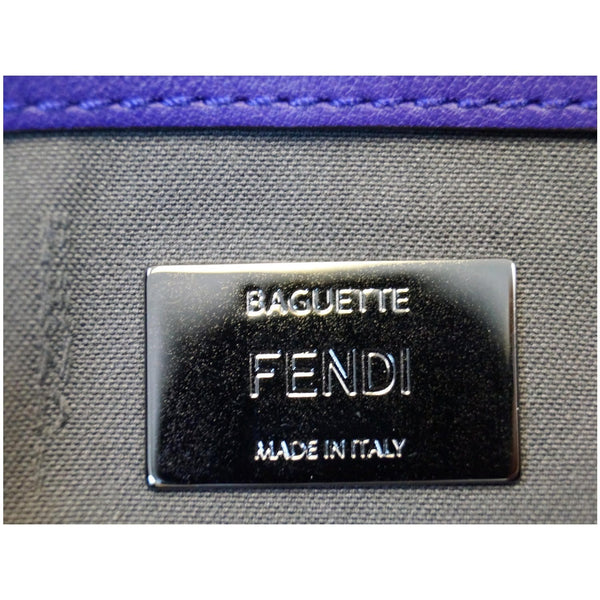 FENDI Baguette Whipstitch Trimmed Leather Shoulder Bag Purple