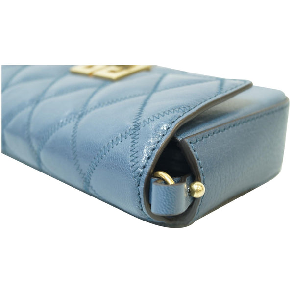 GIVENCHY GV3 Mini Quilted Leather Crossbody Bag Teal Blue