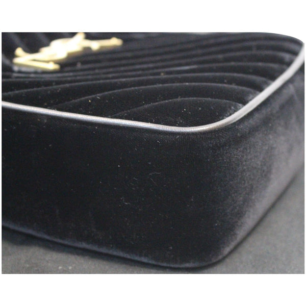 YVES SAINT LAURENT Camera Velvet Crossbody Bag Black