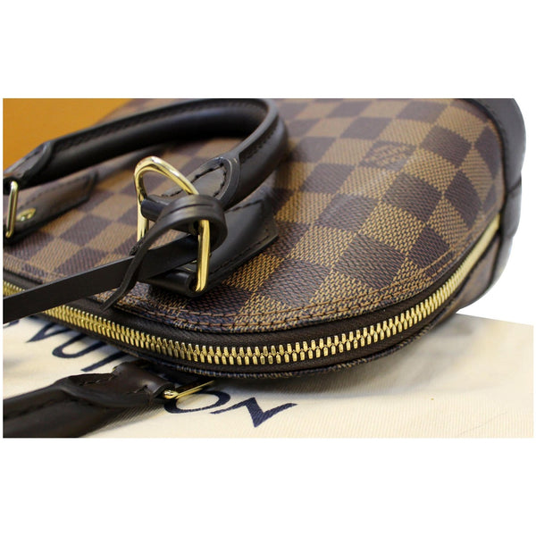 LOUIS VUITTON Alma BB Damier Ebene Satchel Crossbody Bag Brown