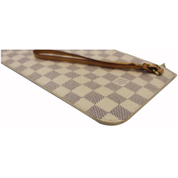 LOUIS VUITTON Pochette Wristlet Pouch Damier Azur Neverfull MM White