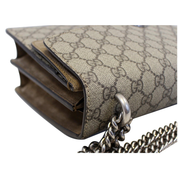 GUCCI Dionysus Medium GG Supreme Monogram Shoulder Bag Taupe