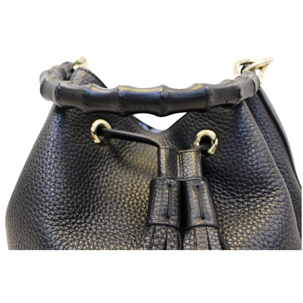 Gucci Miss Bamboo Leather Bucket Handbag - front view