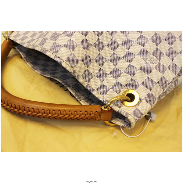 LOUIS VUITTON Artsy MM Damier Azur Shoulder Bag White