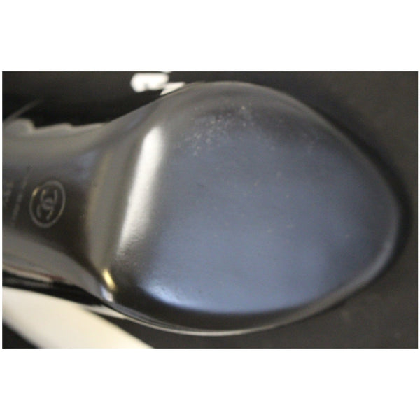 CHANEL Black Leather Open Toe Pumps 39.1/2 Black-US