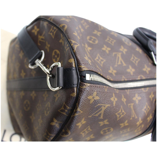 LOUIS VUITTON Keepall Bandouliere 55 Monogram Macassar Travel Bag Brown