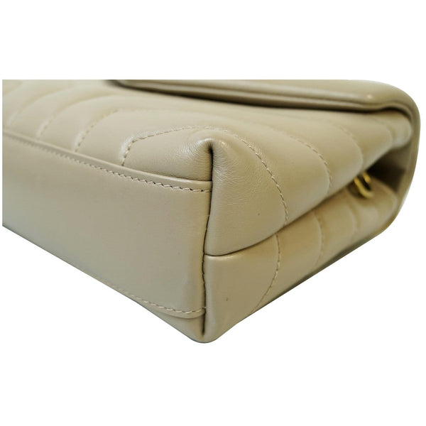 YVES SAINT LAURENT Matelasse Loulou Toy Calfskin Crossbody Bag Taupe