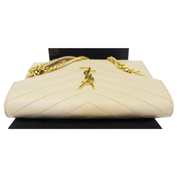 SAINT LAURENT Grain De Poudre Monogram Chain Wallet Powder-US