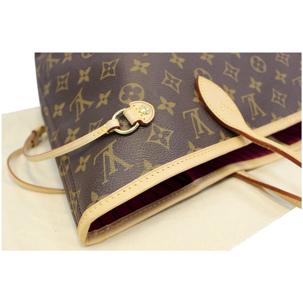 LOUIS VUITTON Neverfull MM Monogram Canvas Tote Shoulder Bag Brown