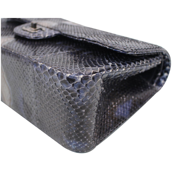 Chanel Timeless Classic Double Flap Bag Python Blue for women