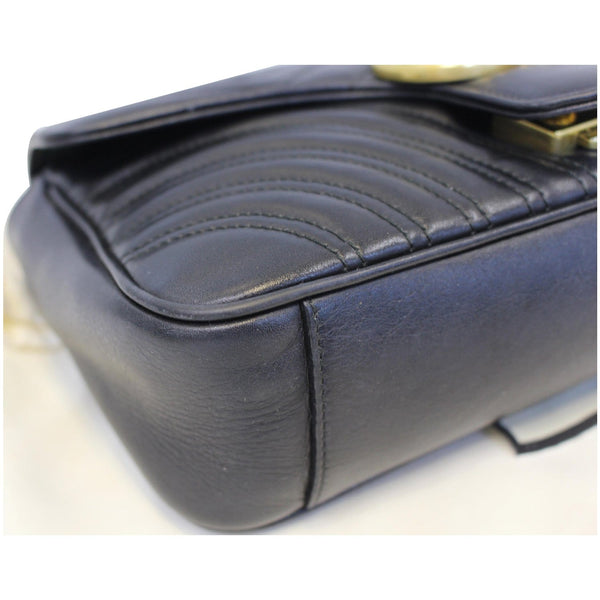 GUCCI GG Marmont Small Matelasse Leather Crossbody Bag Black