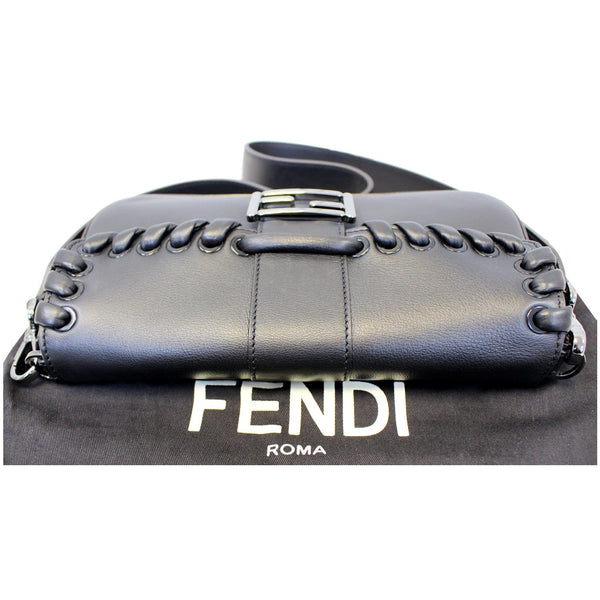 FENDI BAGUETTE Black Leather Shoulder Bag-US