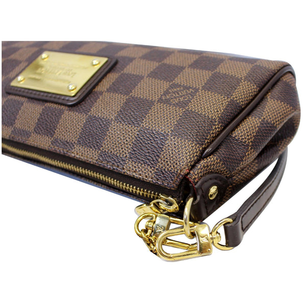 LOUIS VUITTON Pochette Eva Damier Ebene Clutch Crossbody Bag Brown