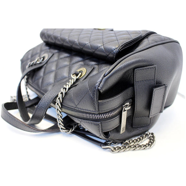 CHANEL Metallic Grained Calfskin Quilted Leather Bowling Bag-US