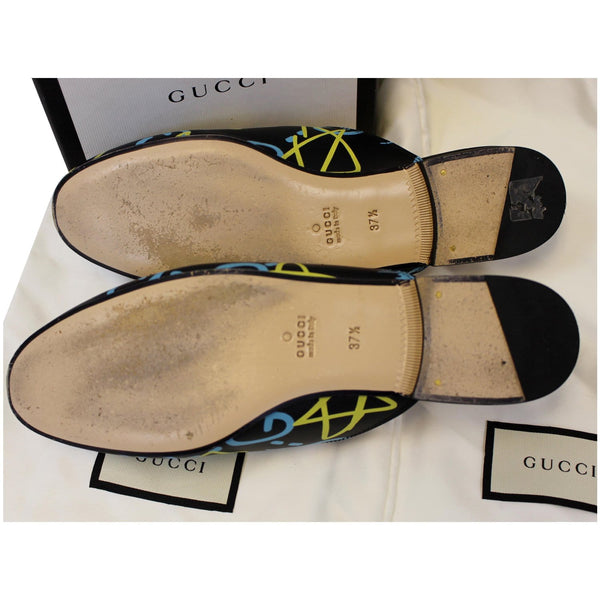 GUCCI Princetown Gucci Ghost Print Flats Black US 7-US
