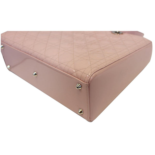 CHRISTIAN DIOR Quilted Patent Leather Lady Dior Large Shoulder Bag-US