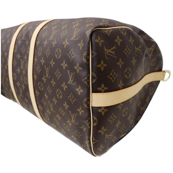 LOUIS VUITTON Keepall 55 Bandouliere Monogram Canvas Travel Bag Brown